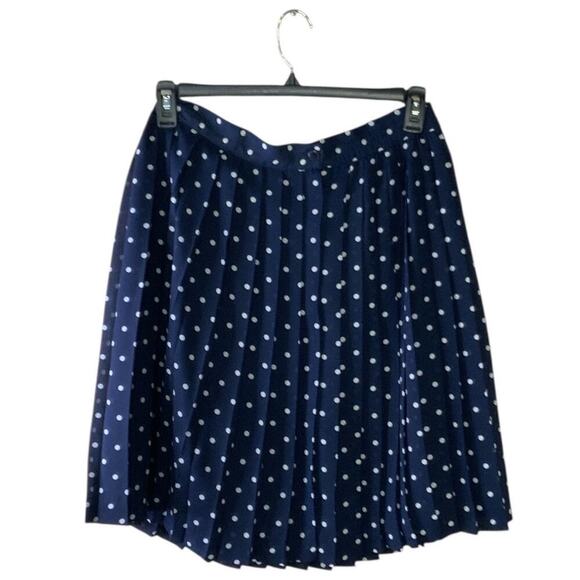 Steven Barry Skirt Top Set Womens 10 Pleated Skirt Short Sleeve Blouse Polka Dot - Picture 6 of 10